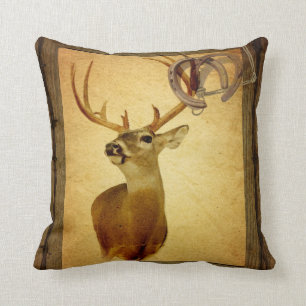 Coussin Cerfs communs en bois de queue blanche de mâle de