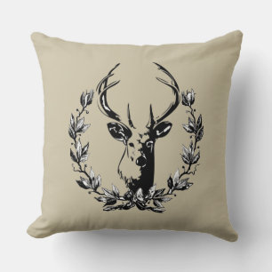 Coussin Cerfs dans les feuilles de laurier