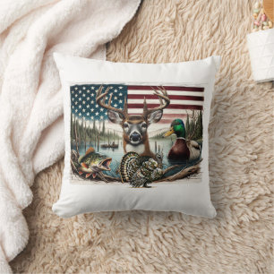 Coussin Cerfs et campagne américaine