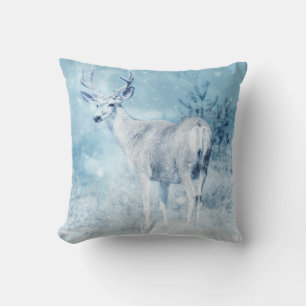 Coussin Cerfs et pins d'hiver