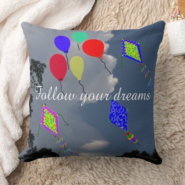Coussin Cerfs-volants Ballons Nuages Douceurs 50 cm x 50 c (Couverture)