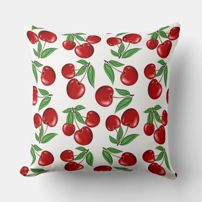 Coussin Cerises rouges partout sur Motif (Recto)