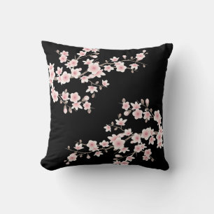 Coussin Cerisier Fleur Noir rose