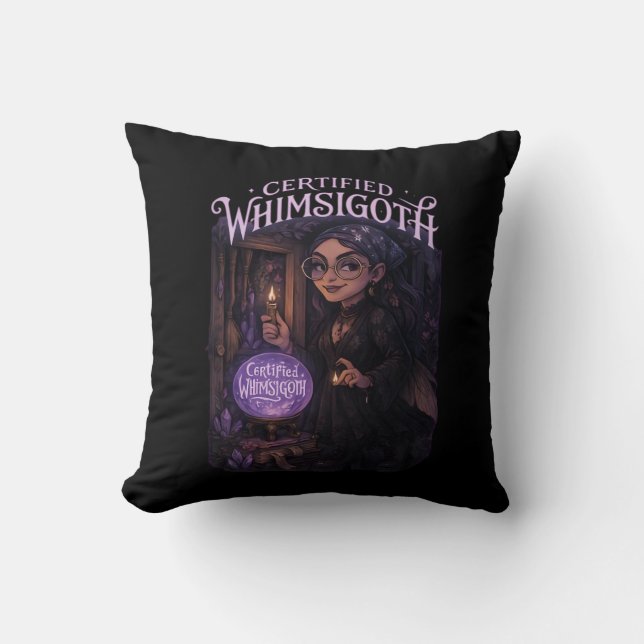 Coussin Certifié Whimsigoth Sorcière Broom Closet Classic (Recto)