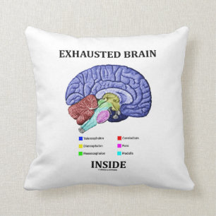 Coussin Cerveau épuisé à l'intérieur d'humour anatomique
