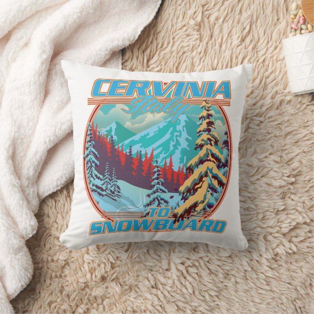 Coussin Cervinia italie logo de snowboard (Couverture)