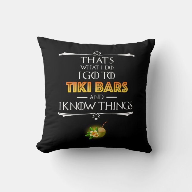Coussin C'est ce que je fais - Je vais dans les bars Tiki (Recto)