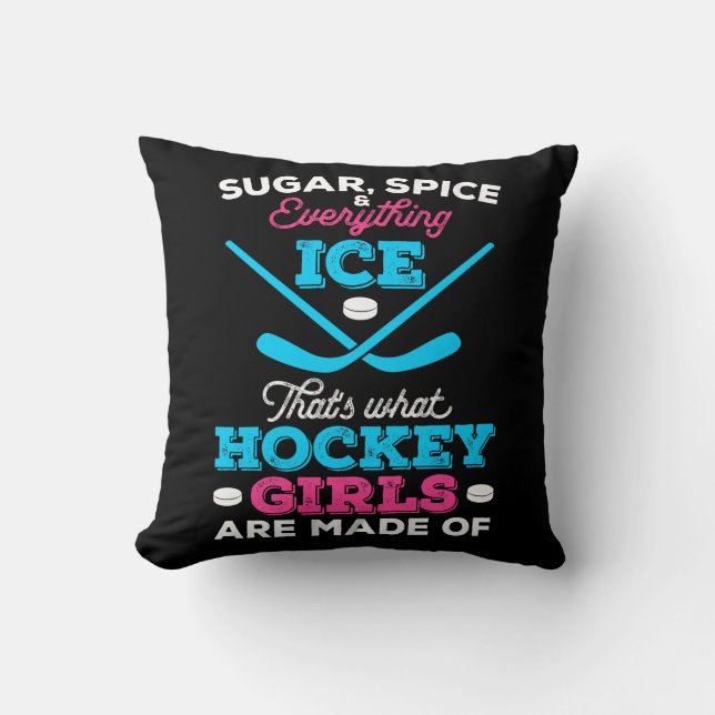 Coussin C'est de ça que les filles de hockey sont faites (Recto)