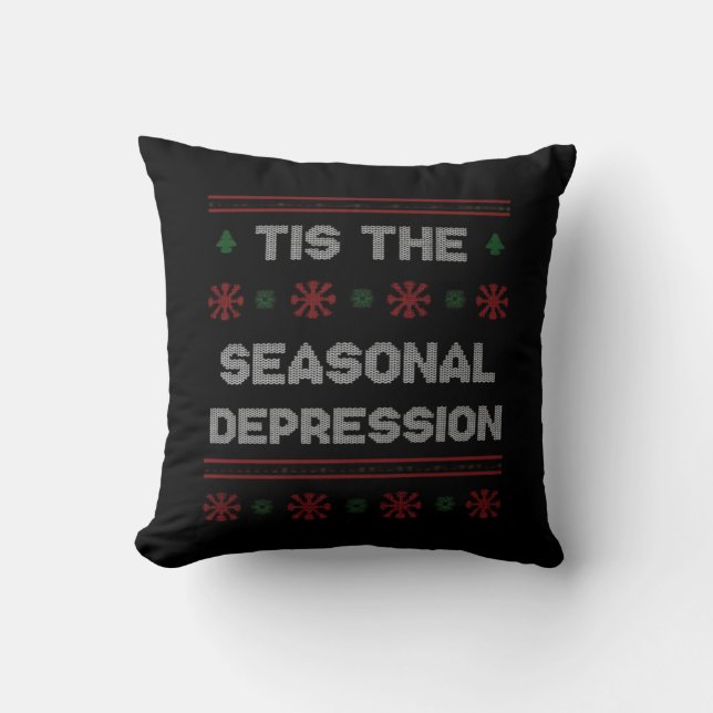 Coussin C'est la dépression saisonnière Citation de mème (Recto)