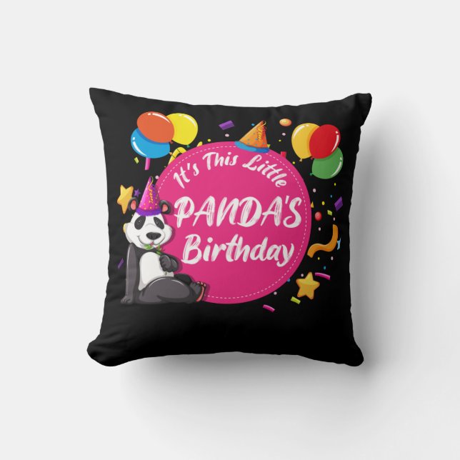 Coussin C'est la fête d'anniversaire de ce petit Panda (Recto)