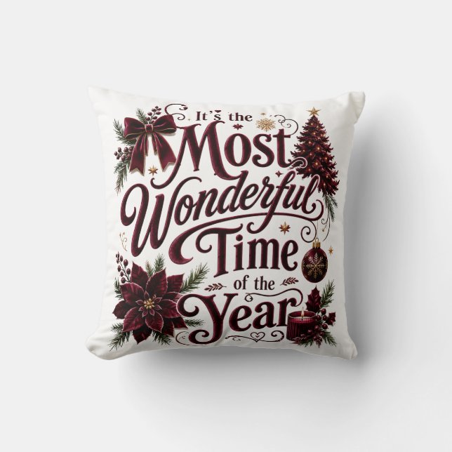 Coussin C'est la plus merveilleuse période de l'année (Recto)