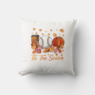 Coussin C'Est La Saison Citrouille De Baseball Automne Mer