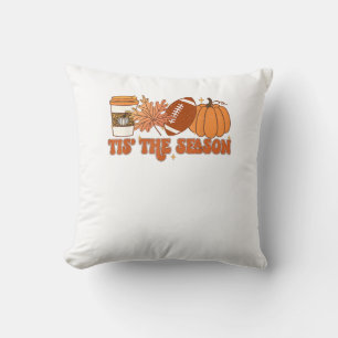 Coussin C'Est La Saison Citrouille Leaf Thanksgiving Footb
