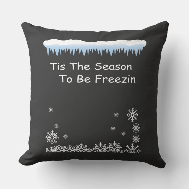 Coussin C'est la saison de se geler, hiver cosy (Recto)