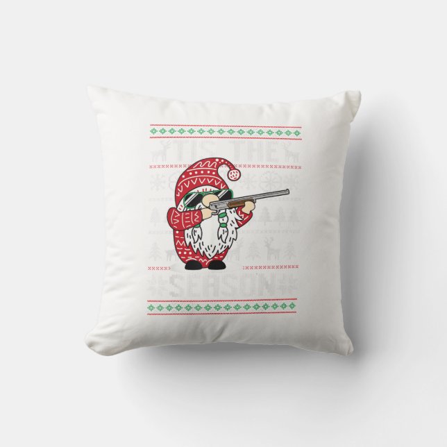 Coussin C'Est La Saison Deer Gnome Reindeer Noël (Recto)