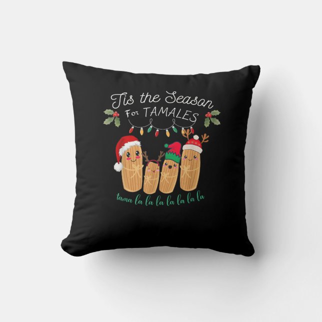 Coussin C'est la saison des tamales Noël mexicain moderne (Recto)