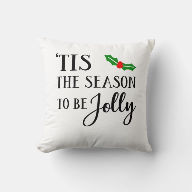 Coussin C'est la saison d'être gui de Noël (Recto)