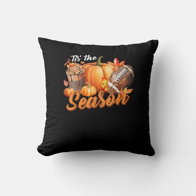 Coussin C'est la saison Latte de feuille de citrouille d'a (Recto)