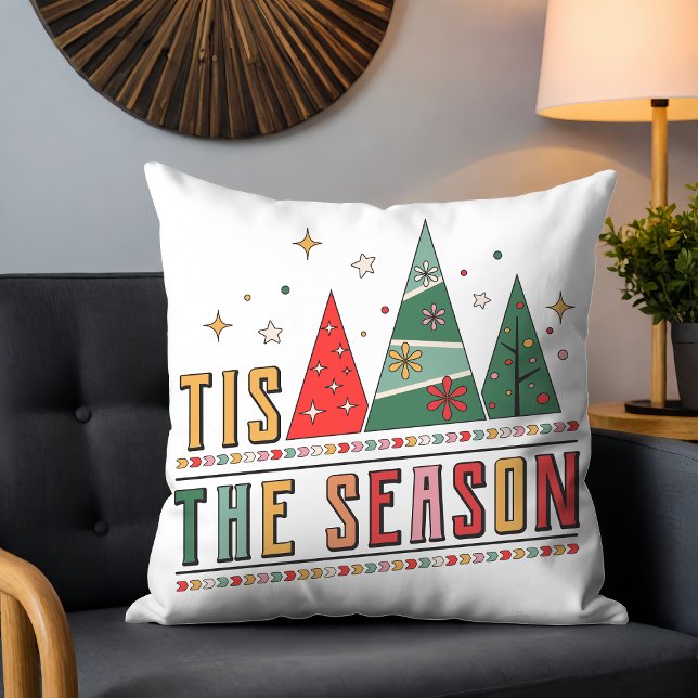Coussin C'Est La Saison Typographie Moderne De Noël (Créateur téléchargé)