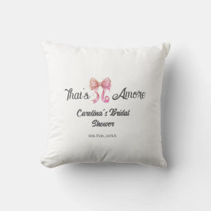 Coussin c'est l'amour douche de mariée rose ruban rétro bo