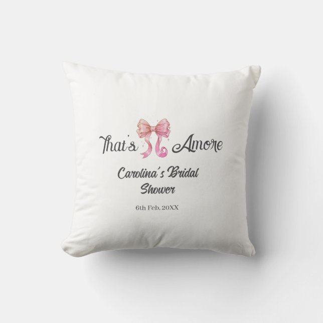 Coussin c'est l'amour douche de mariée rose ruban rétro bo (Recto)