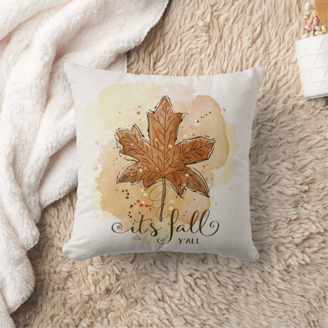 Coussin C'est l'automne à tous feuille d'érable (Couverture)