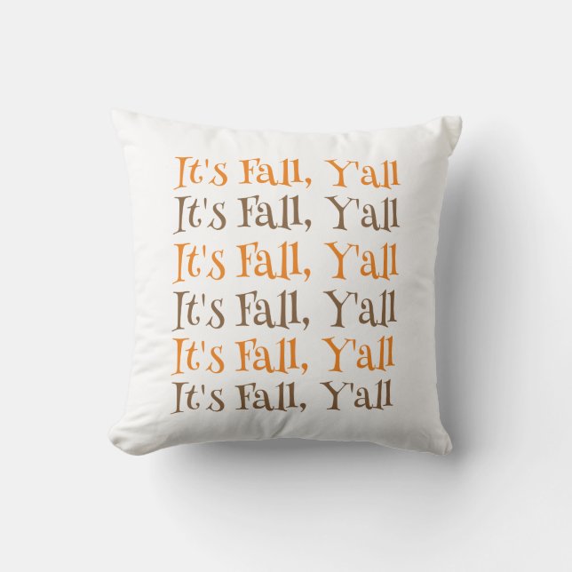Coussin C'est l'automne, typographie saisonnière d'automne (Recto)