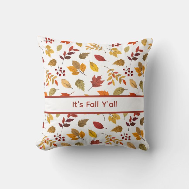 Coussin C'est l'automne, vous tous - Décor à motif de feui (Recto)