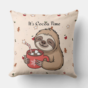 Coussin C'est l'heure du cacao Citation hivernale cosy