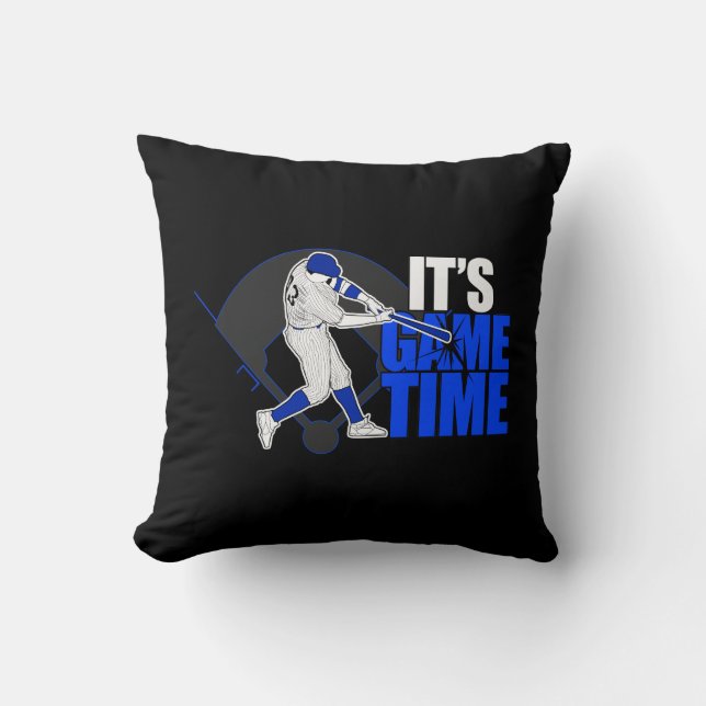 Coussin C'est l'heure du jeu - Baseball (Recto)