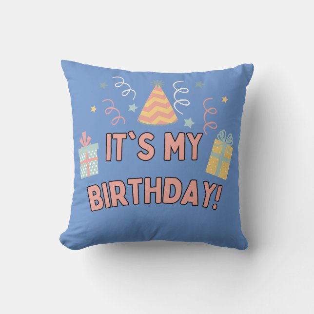 Coussin C'est ma fête d'anniversaire fête casquette fête c (Recto)