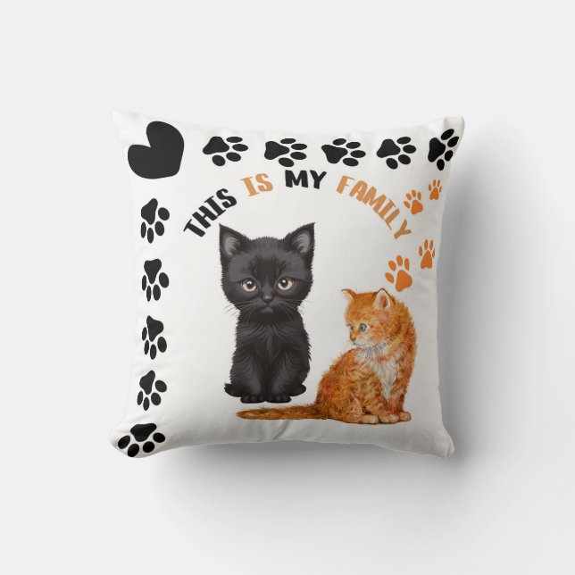 Coussin C'est Mes Chats De Famille (Recto)