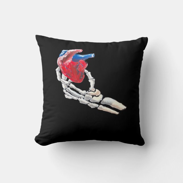 Coussin C'Est Mon Coeur - Squelette Mains Coeurs (Recto)