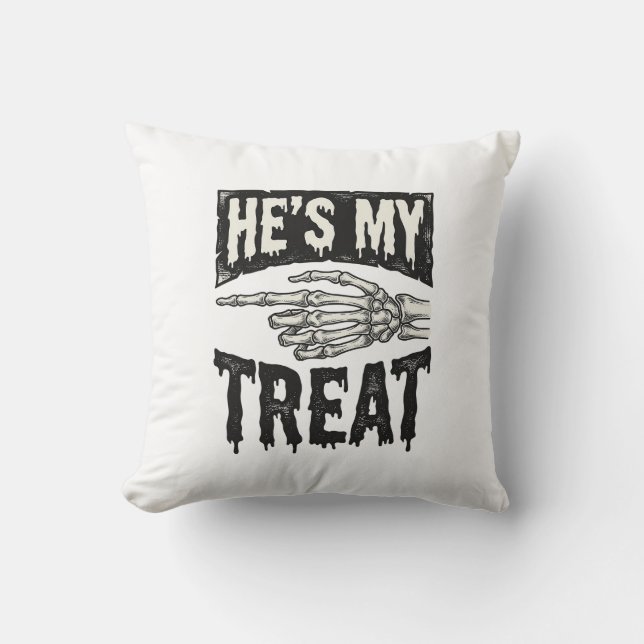 Coussin C'est mon squelette de la main de la fête d'Hallow (Recto)