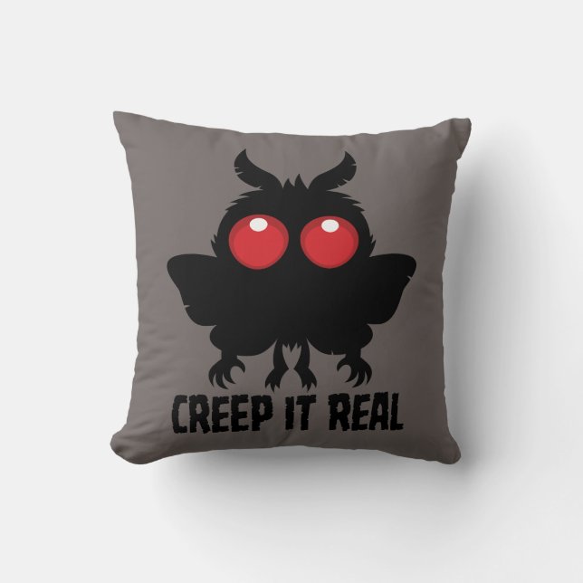 Coussin C'est réel, l'étrange Mothman, un cryptide mystéri (Recto)