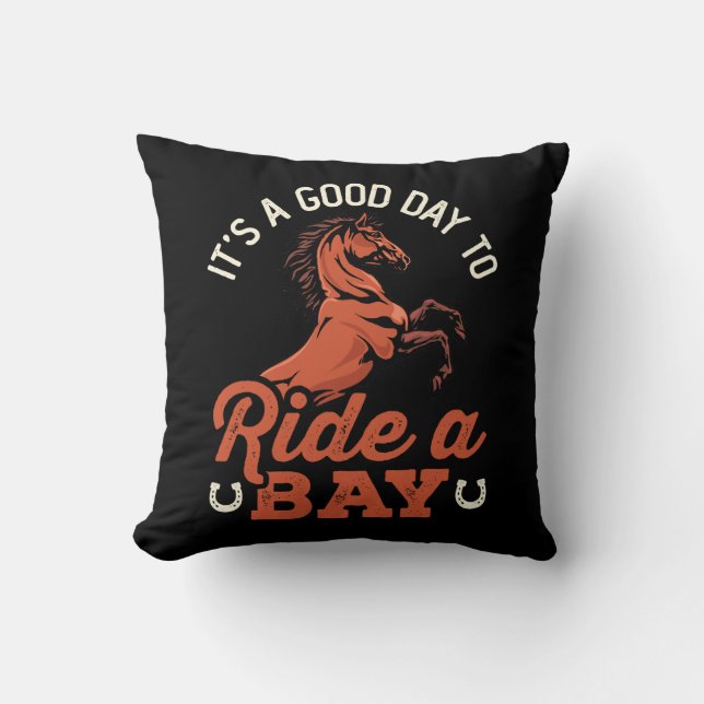 Coussin C'est une bonne journée pour faire du cheval de la (Recto)