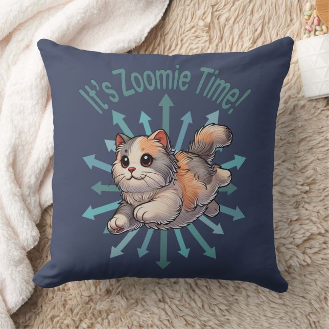 Coussin C'est Zoomie Time Dilute Calico Cat (Couverture)