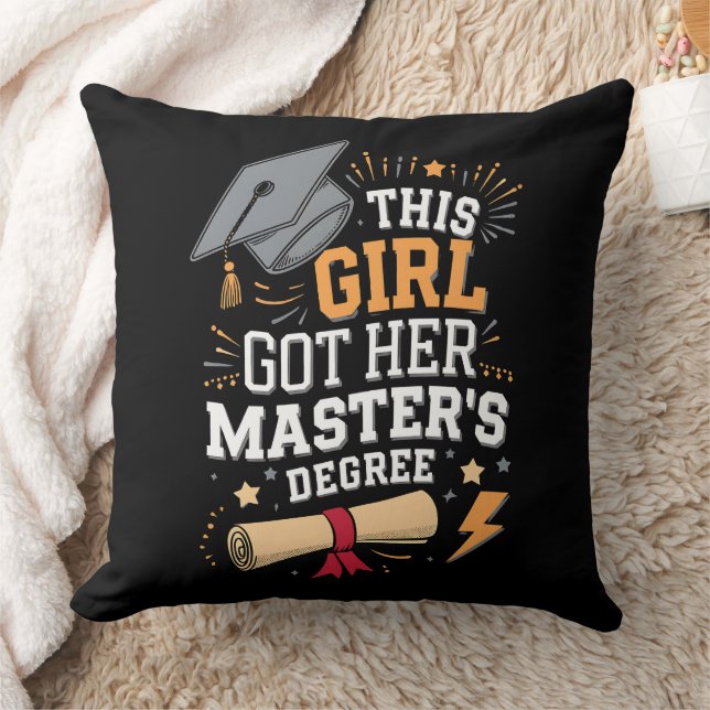 Coussin Cette fille a obtenu son diplôme de master (Couverture)