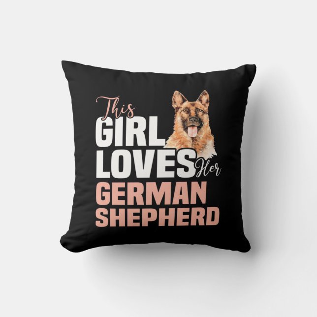 Coussin Cette Fille Aime Son Berger Allemand (Recto)