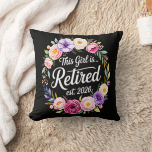 Coussin Cette fille est retraitée 2026 Floral Retiret