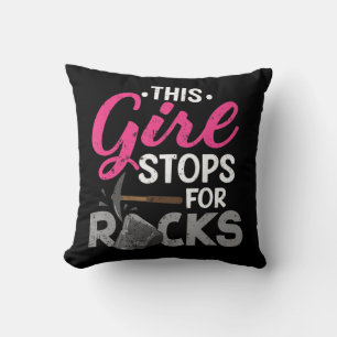 Coussin Cette Fille S'Arrête Pour Rocks Rock Collector Geo