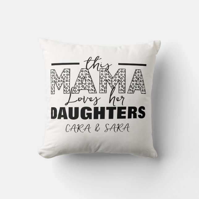 Coussin Cette maman aime ses filles (Recto)