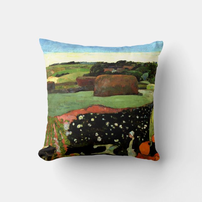 Coussin Cezanne - Les piles de Haystacks en Bretagne (Recto)