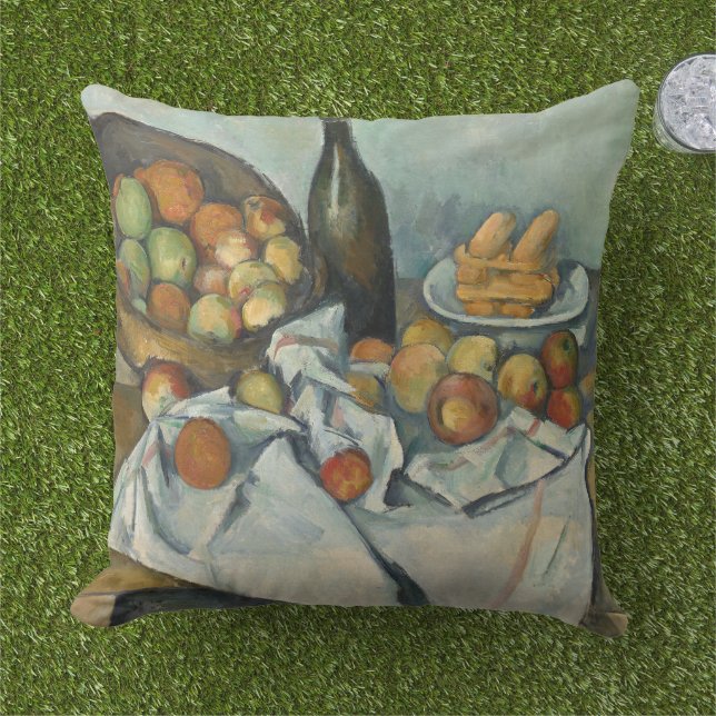 Coussin Cezanne Panier Pommes Impressionnisme Art (Herbe)