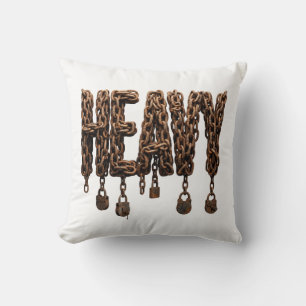 Coussin Chaîne de fer lourde Typographie Gym Salle de spor