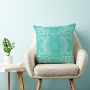 Coussin Chaîne de marguerite psychédélique - Turquoise
