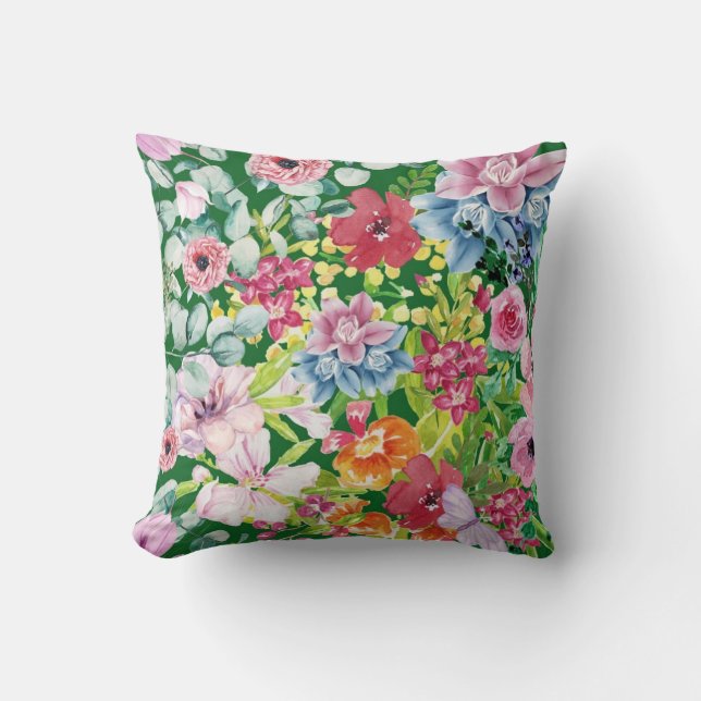Coussin Chaînes de pâquerettes joyeuses (Recto)