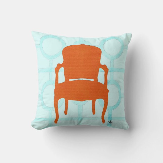 COUSSIN CHAISE ORANGE SILHOUETTE CUSHION (Recto)