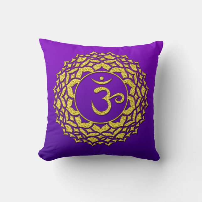 Coussin Chakra d'or violet (Recto)