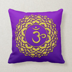 Coussin Chakra d'or violet